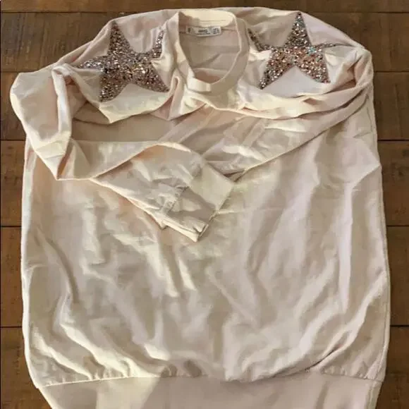 Women's Pink Star Embellished Sweater - Picture 4 of 4